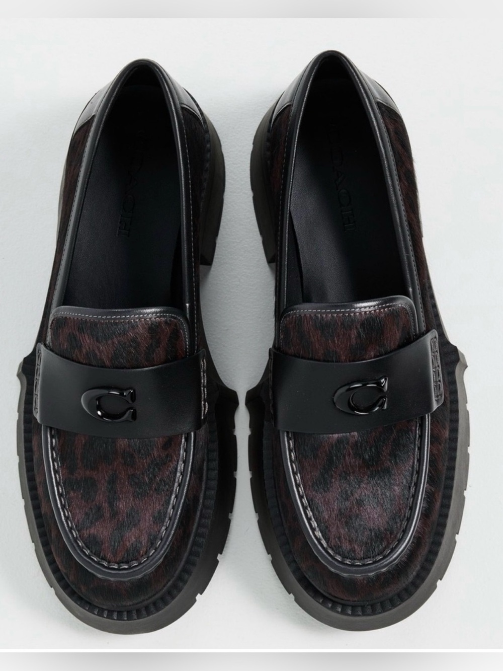 Coach Leah Platform Leopard Print Loafers Size 7.5 - Picture 3 of 9
